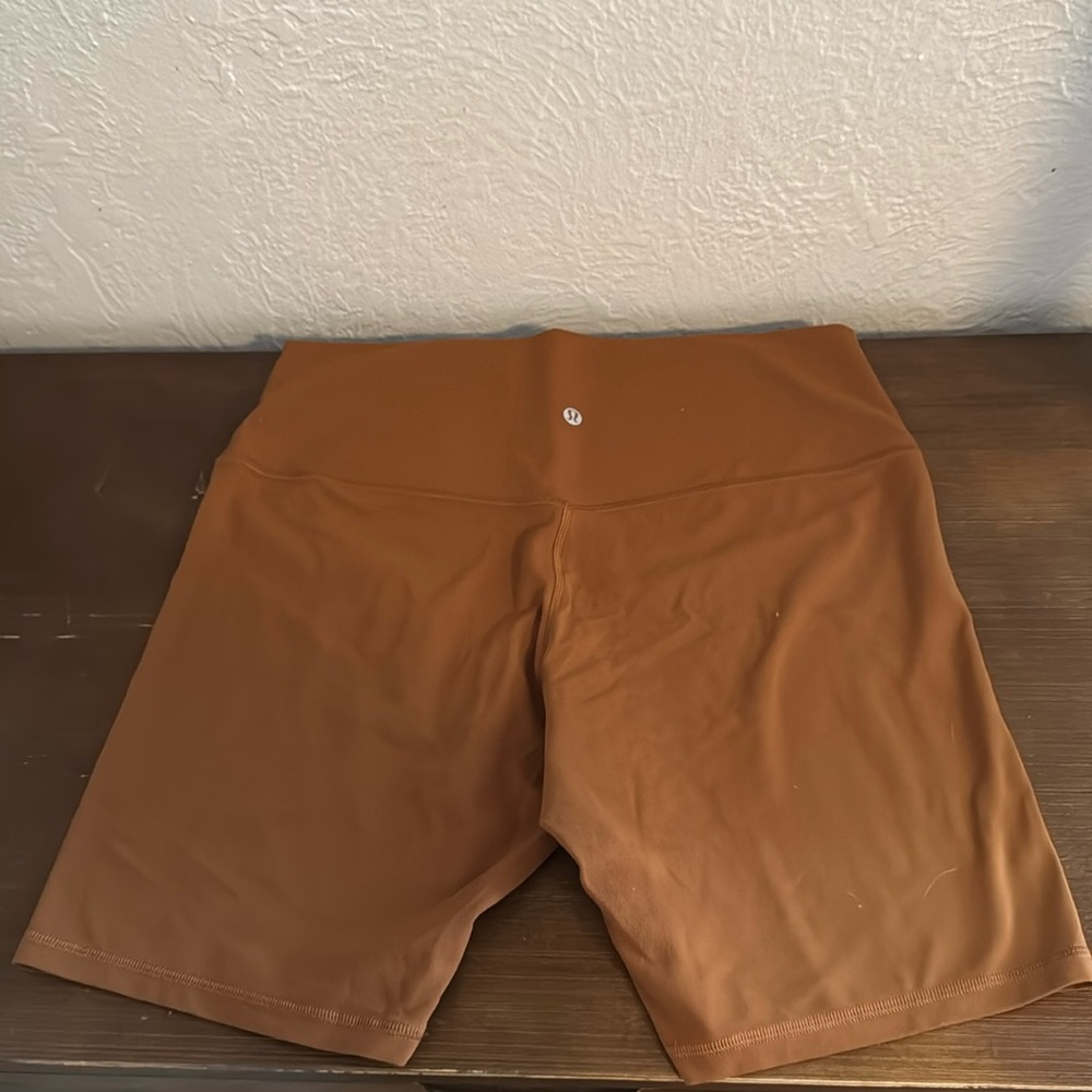 Brown Lululemon Align shorts 8”